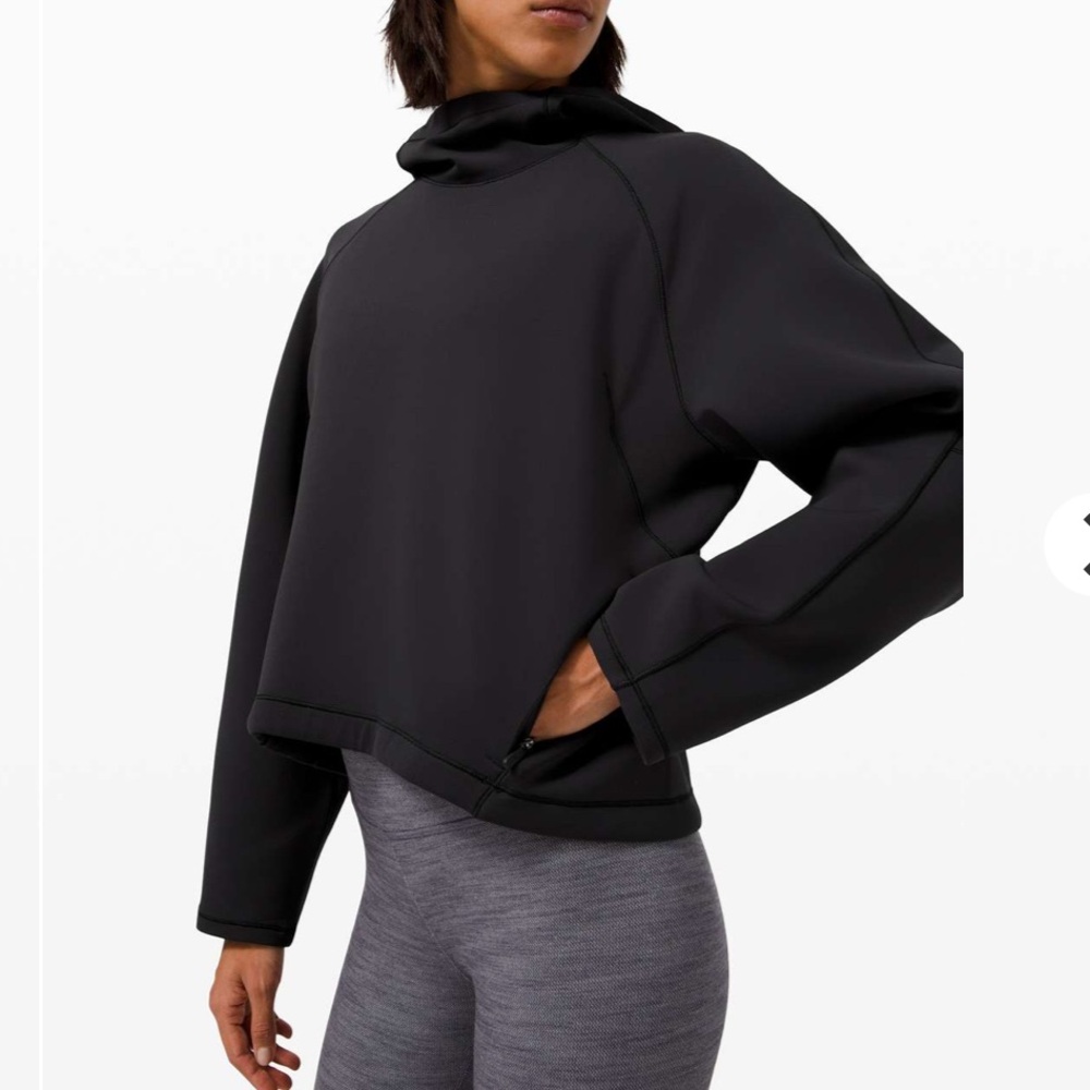 Lululemon Women's AirWrap Pullover Hoodie Neoprene Sweatshirt Sweater Black
